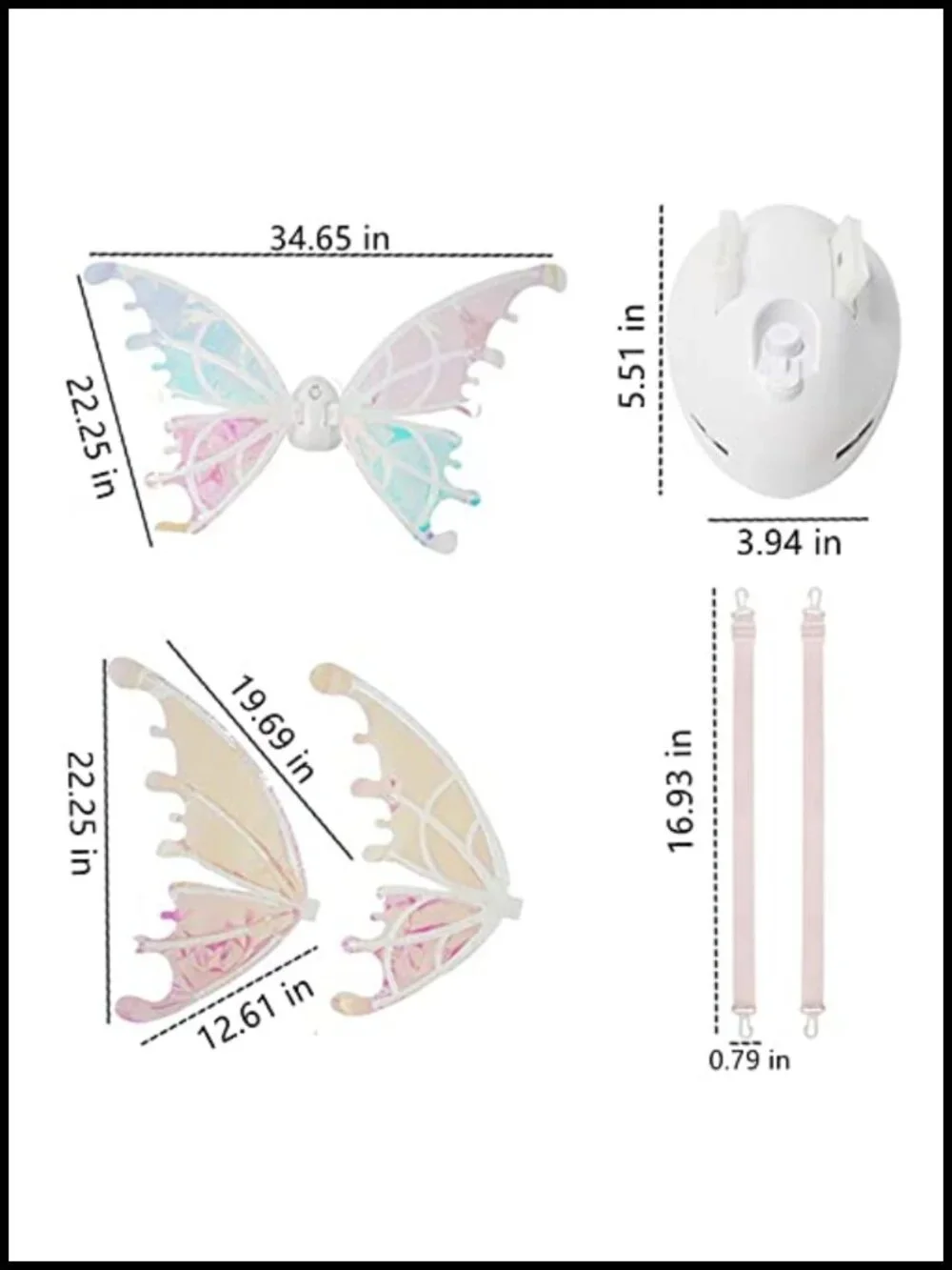 Glowing Fairy Wings LED Butterfly Costume Accessory for Girls Women Party